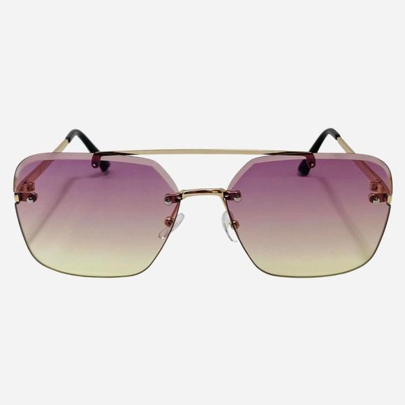 ShadeME Accessories - E52-3: purple/yellow Rimless Sunglasses